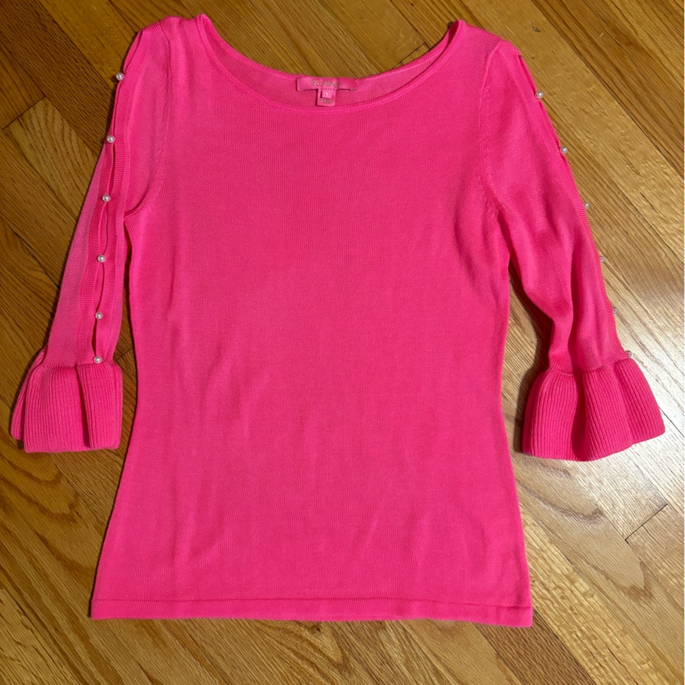 EUC- Lilly Pulitzer Pink Pearl Sweater Size Small